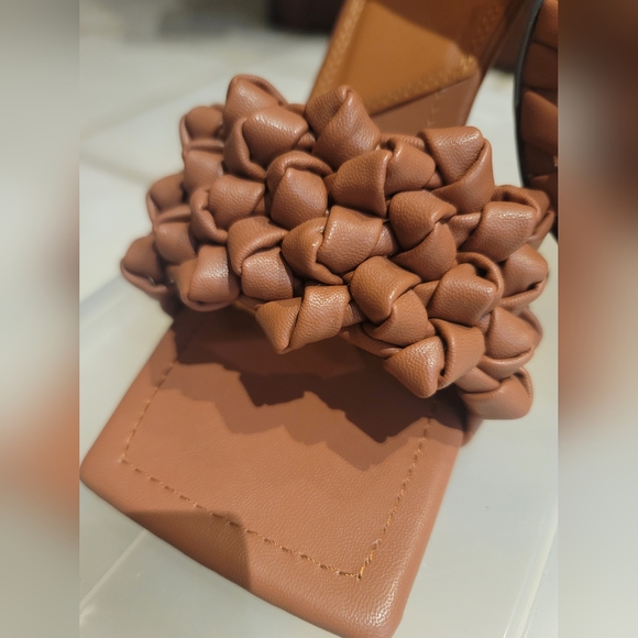 Asos Sexy Tan High Heeled  Mules - Picture 4 of 10